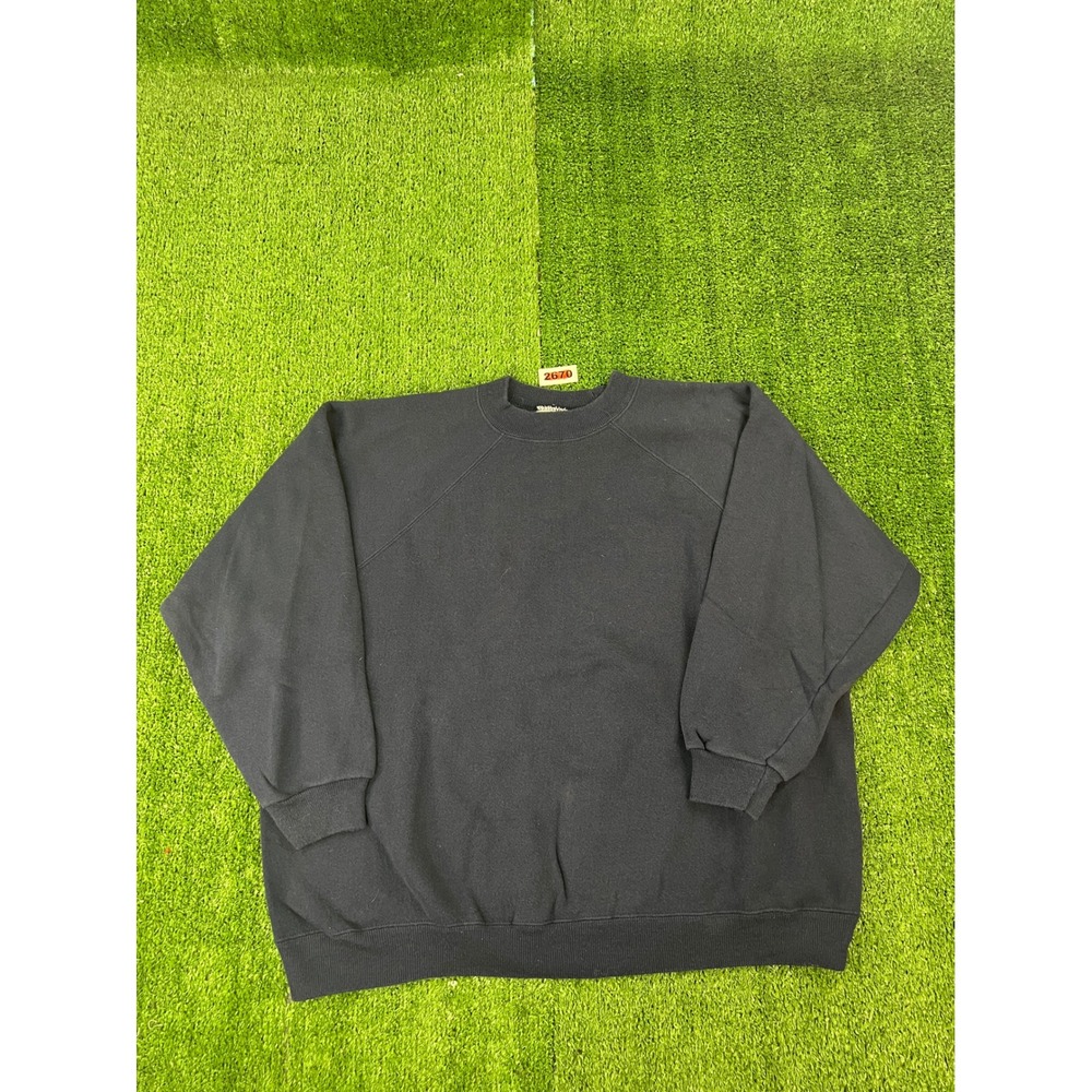 Vintage Hanes Her Way Navy Blue Crewneck Sweatshirt XL Raglan Sleeve Pullover